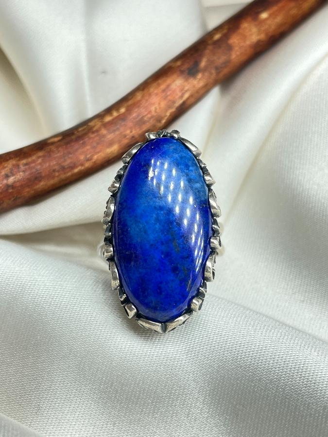 купить Кольцо из серебра с лазуритом,19 размер  , фото 3