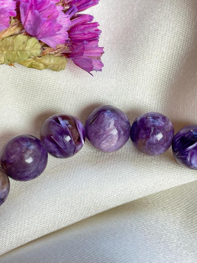 Браслет из чароита, d - 6,5 см BRS-2063, фото 1