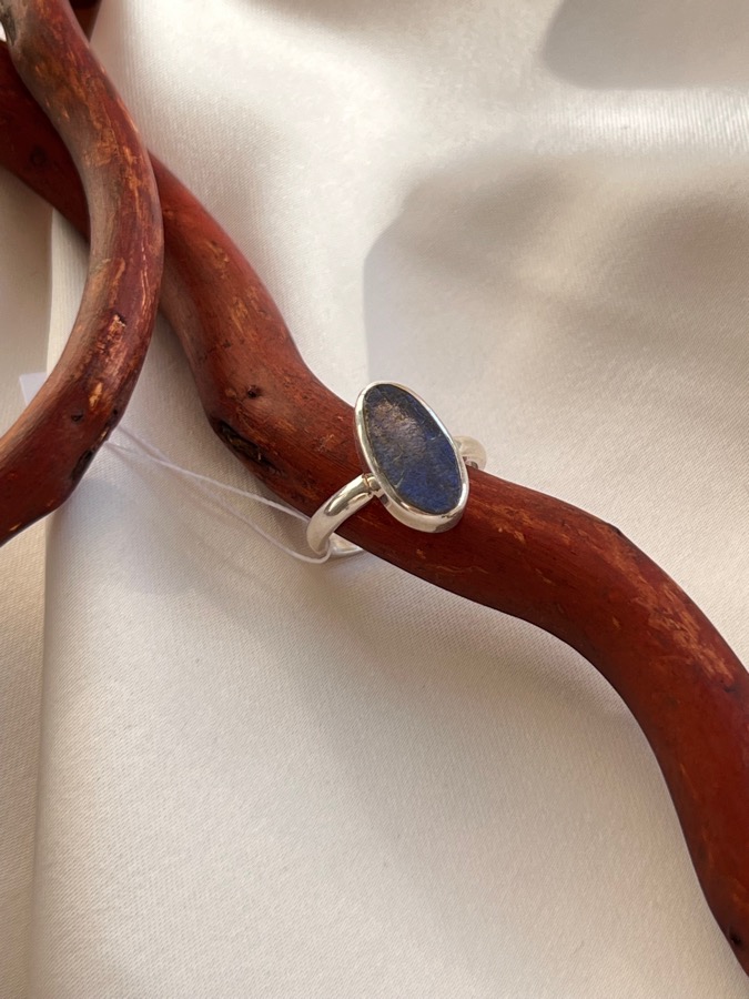 Кольцо из серебра с необработанным лабрадором, 17,25 размер U-972, фото 2