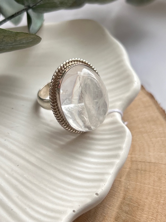 Кольцо из серебра с горным хрусталём, 16,5 размер U-110, фото 3