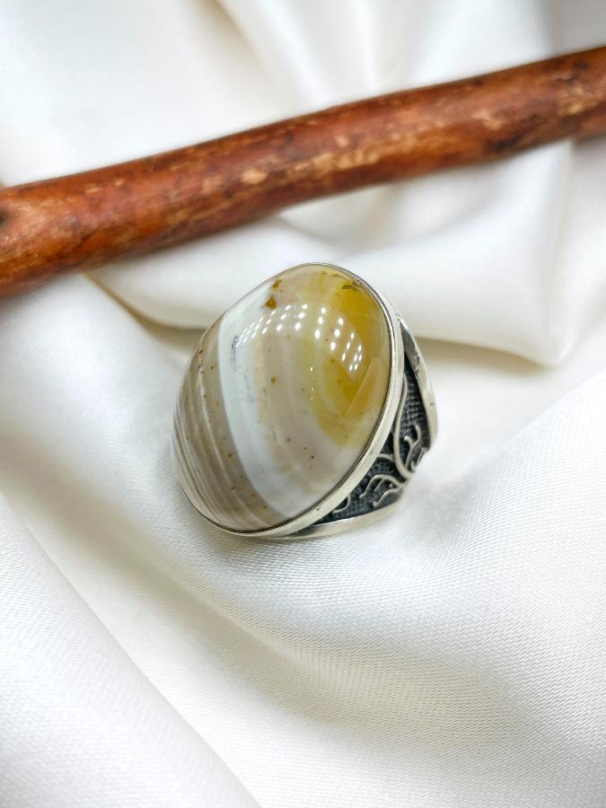 купить Кольцо из серебра с агатом,18,5 размер  , фото 1