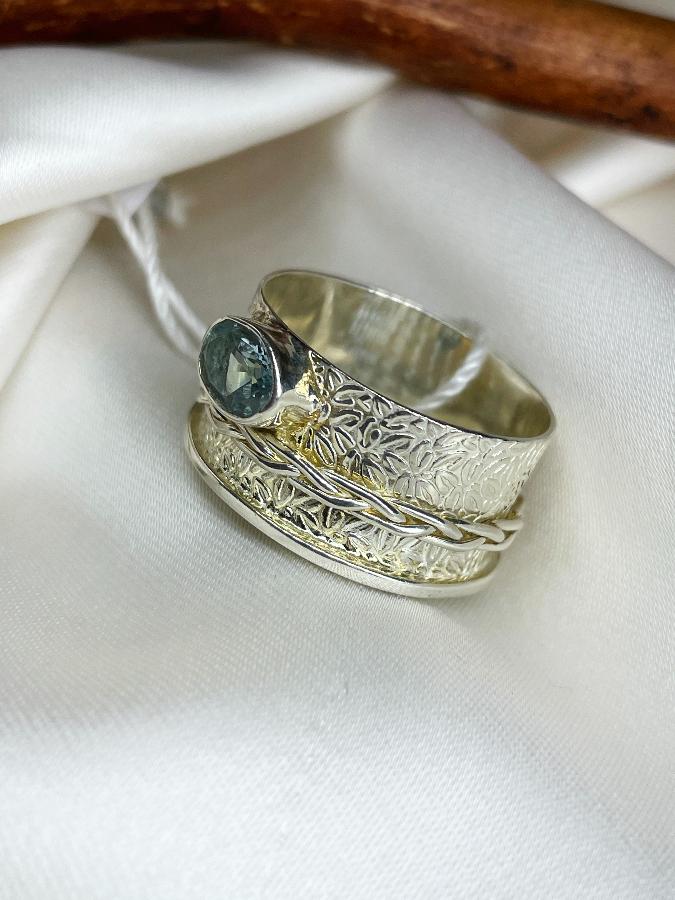 купить Кольцо из серебра с топазом,19,5 размер , фото 2