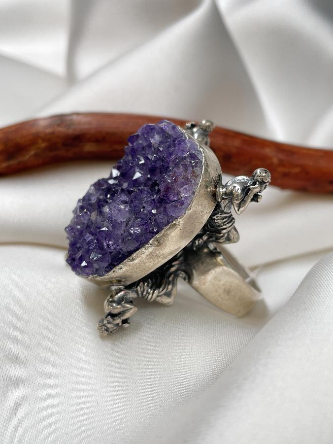 купить Кольцо из серебра с аметистом,19 размер  , фото 1