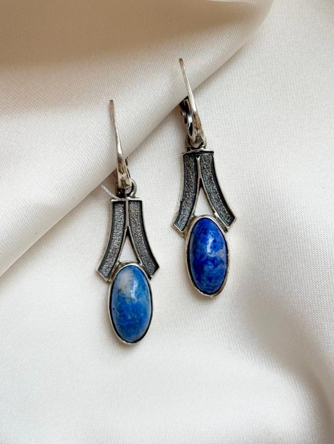 купить Серьги из серебра с лазуритом  , фото 5