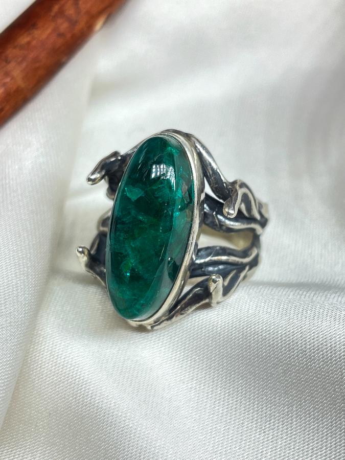 купить Кольцо из серебра с диоптазом, 19 размер , фото 1