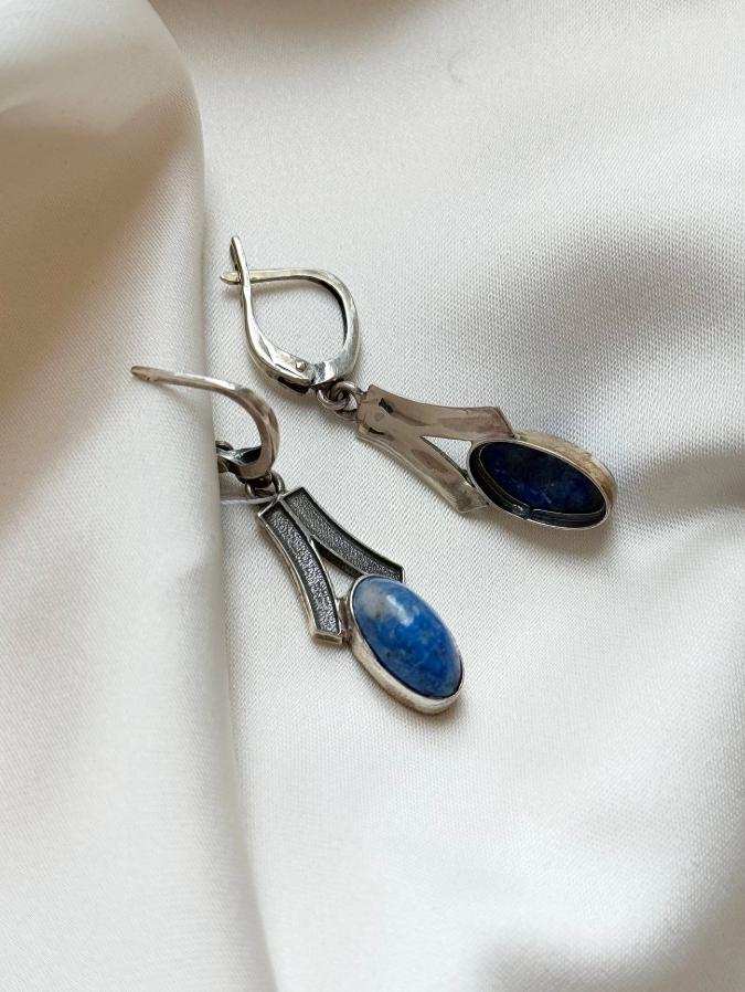 купить Серьги из серебра с лазуритом  , фото 4