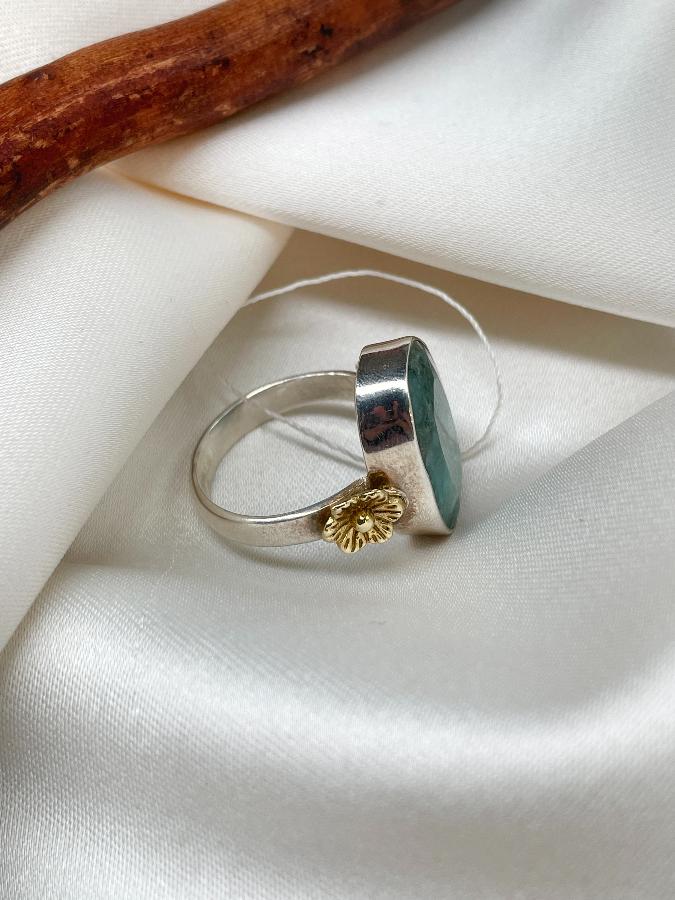 купить Кольцо из серебра с бериллом,17 размер , фото 5