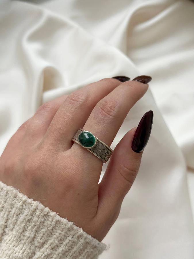 купить Кольцо из серебра с малахитом,20,5 размер , фото 5