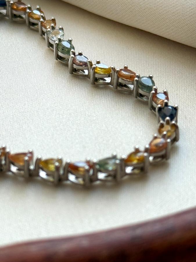 купить Браслет из серебра с разноцветными сапфирами , фото 4