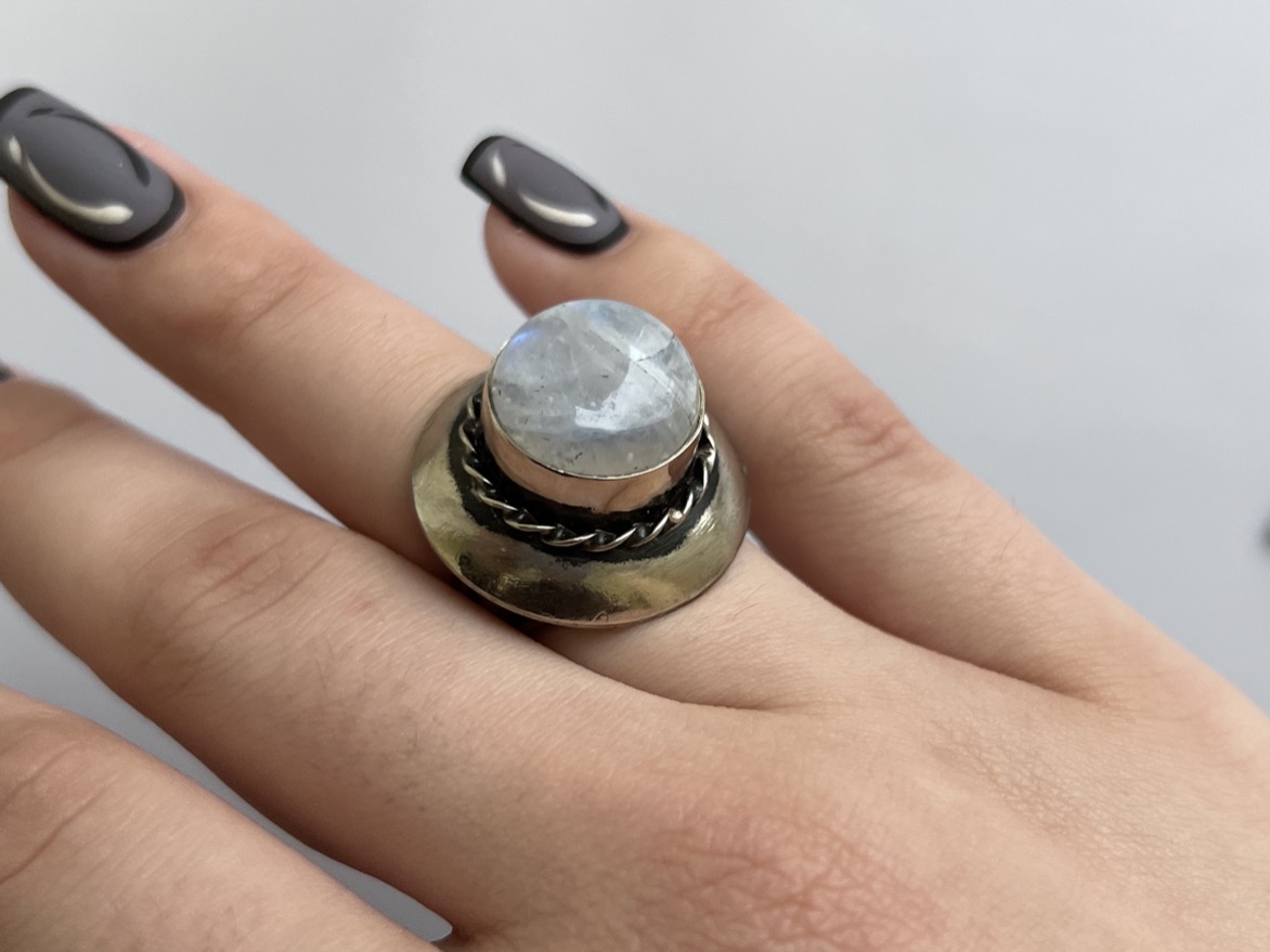 Кольцо с лунным камнем, 17 размер KL-0450, фото 4