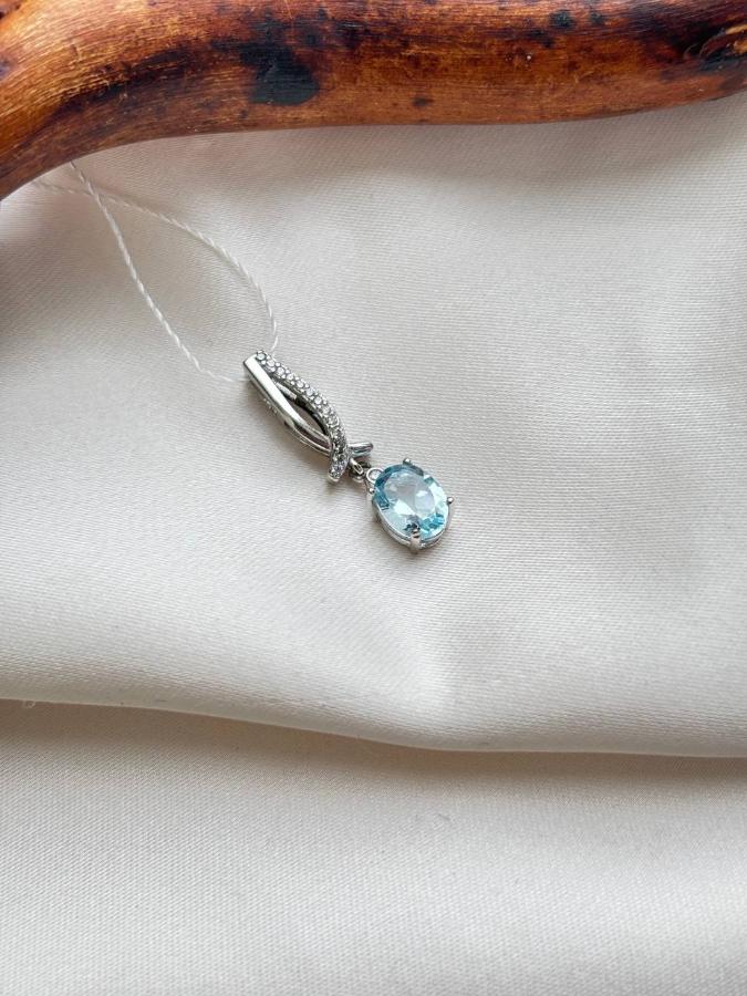 купить Кулон из серебра с топазом и фианитами  , фото 2