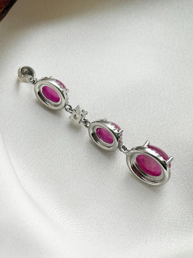 Кулон из серебра с рубином (красный корунд)  U-2343, фото 4