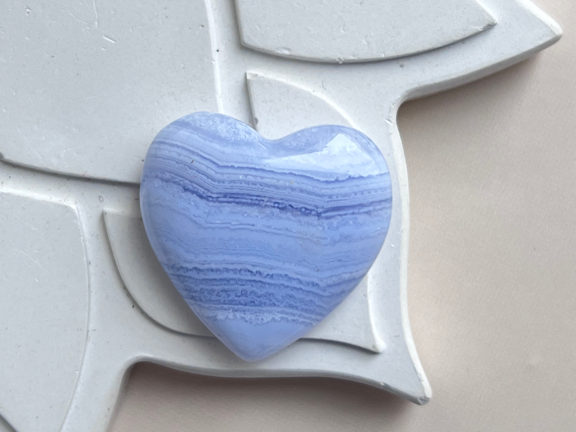 Сердце из голубого агата SR-0006, фото 1
