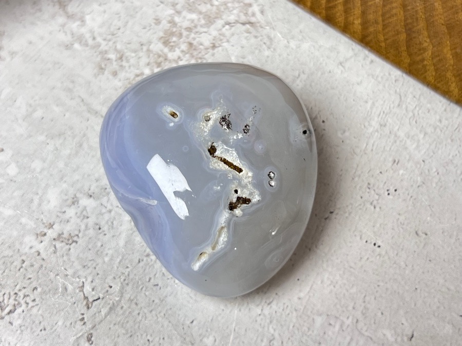 Голубой агат (сапфирин), полировка 2 х 3,5 х 3,5 см POL-0408, фото 4