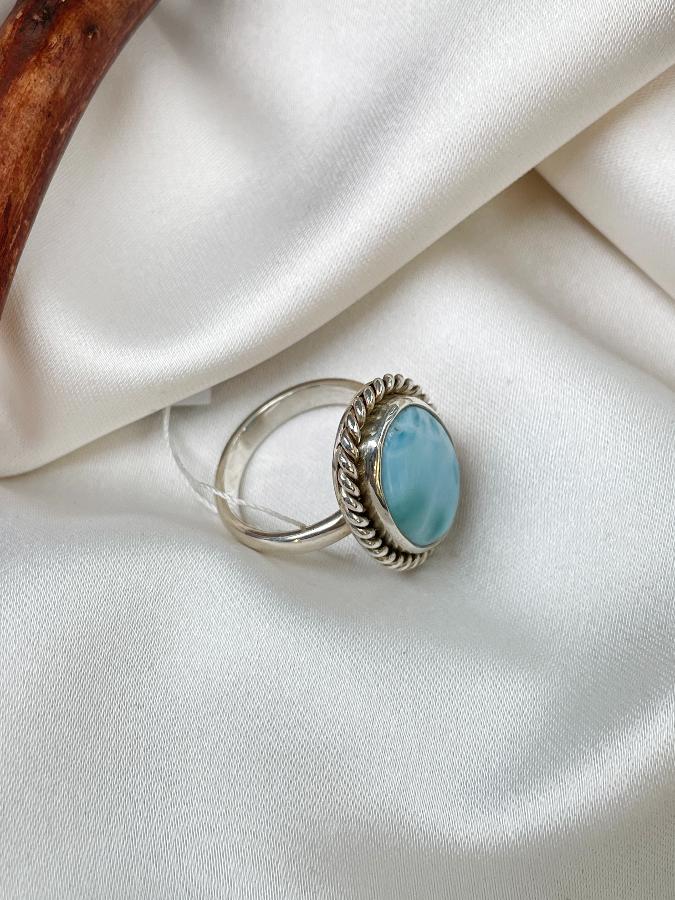 купить Кольцо из серебра с ларимаром,15,5 размер , фото 4