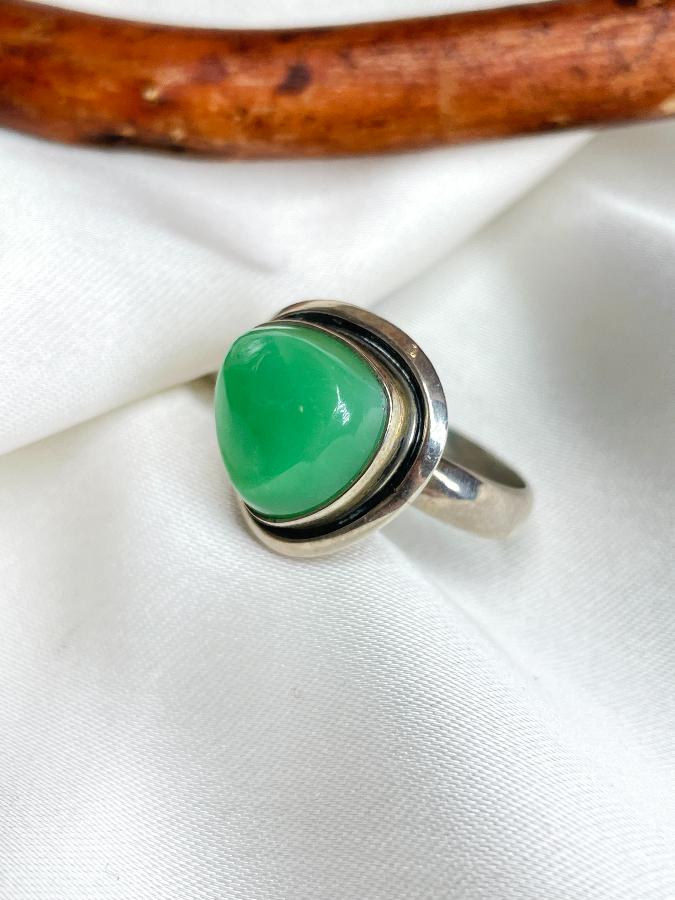 купить Кольцо из серебра с хризопразом,16,5 размер  , фото 2
