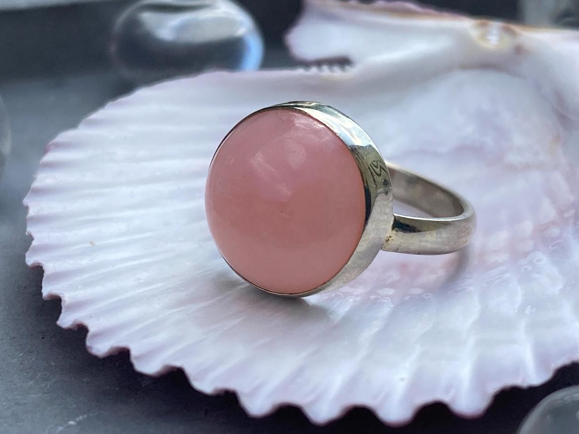 Кольцо с розовым опалом, 15,25 KL-1042, фото 1