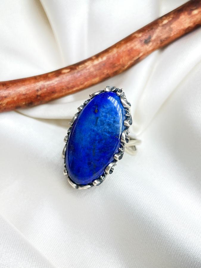 купить Кольцо из серебра с лазуритом,19 размер  , фото 1