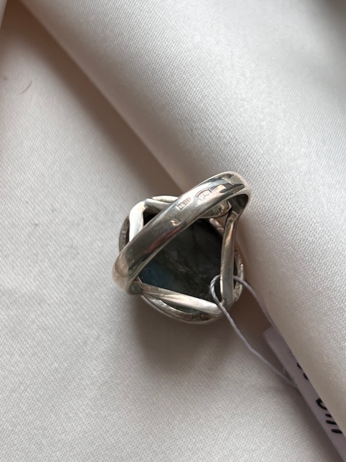 Кольцо из серебра с лабрадором, 18,5 размер U-1572, фото 4