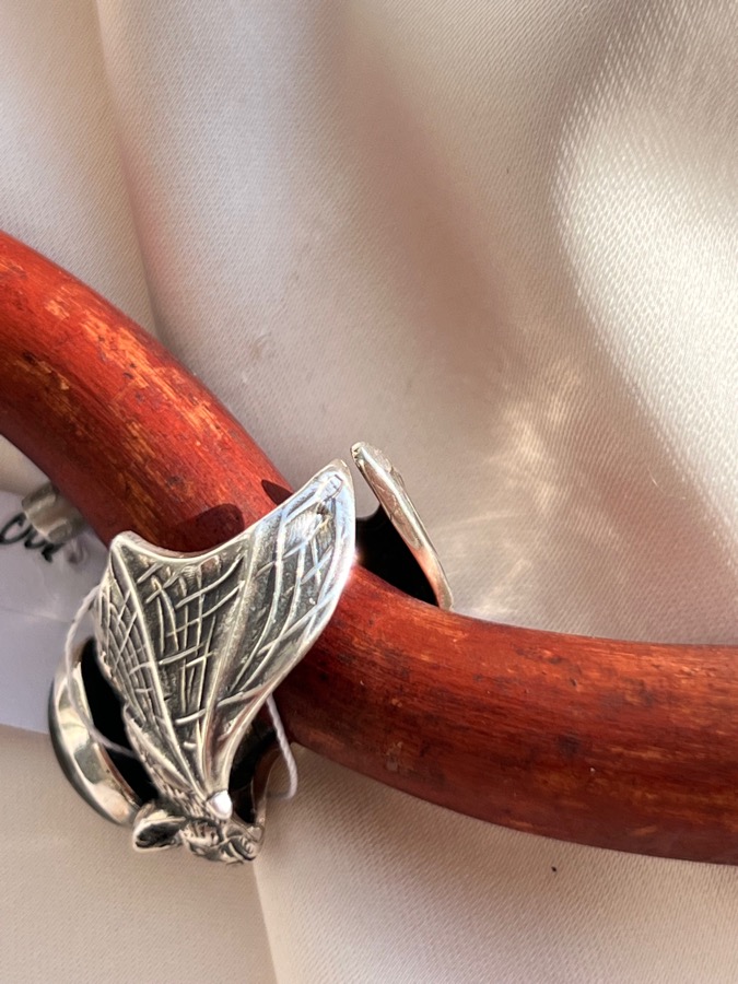 Кольцо из серебра в форме летучей мыши с лабрадором, 18 размер U-1042, фото 5