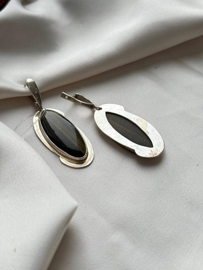 купить Серьги из серебра с тигровым глазом  , фото 4