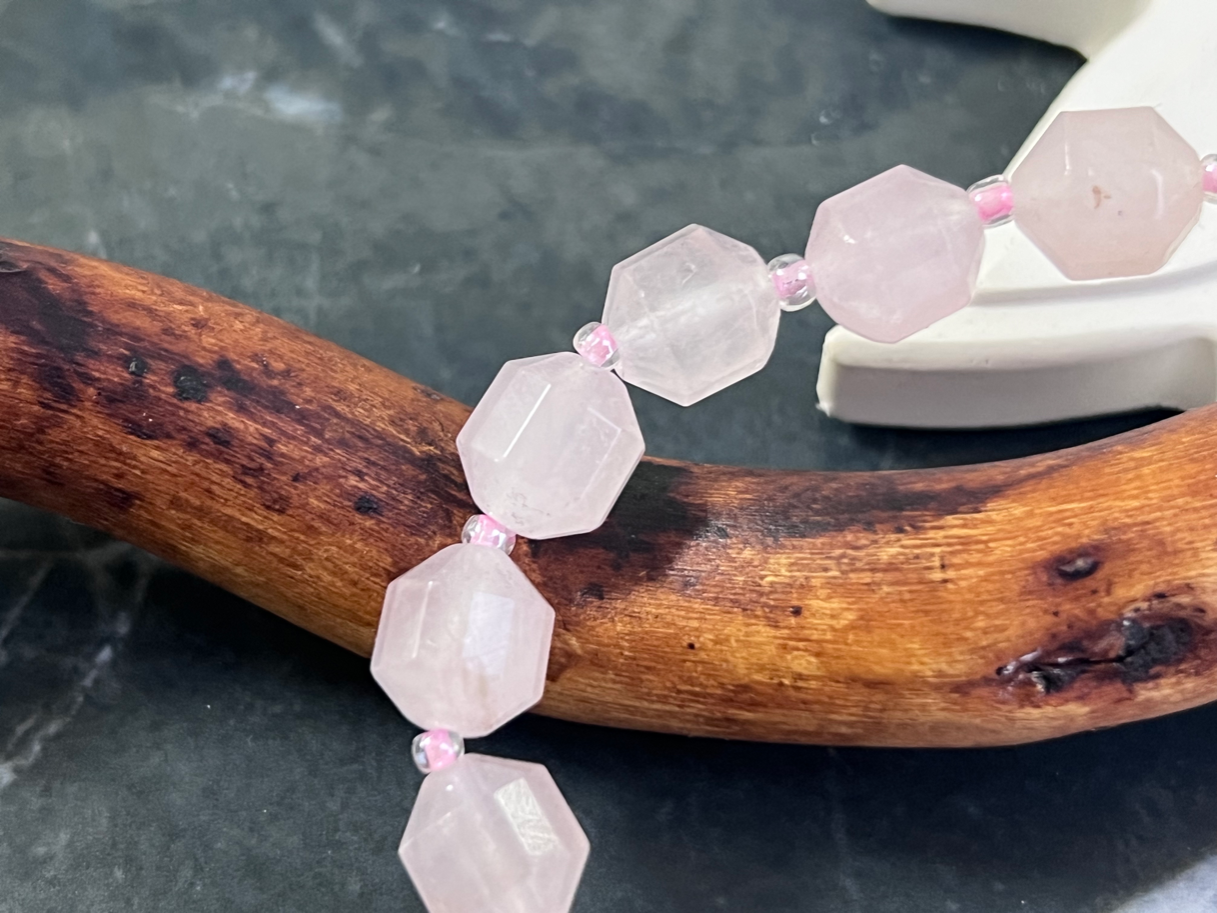 Браслет из розового кварца, огранка BRS-1119, фото 3