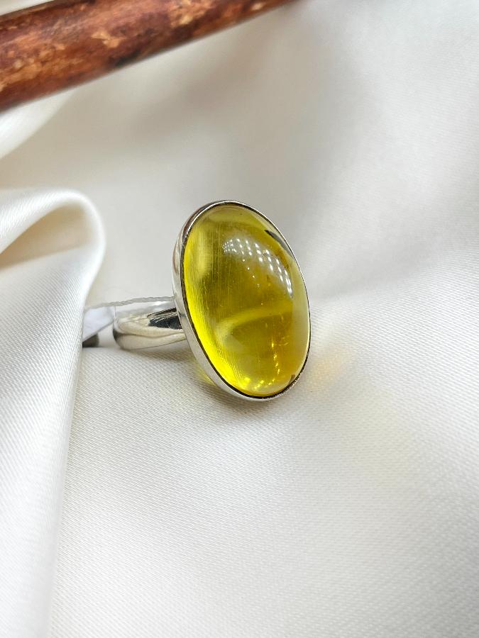 купить Кольцо из серебра с янтарем, 18 размер  , фото 4