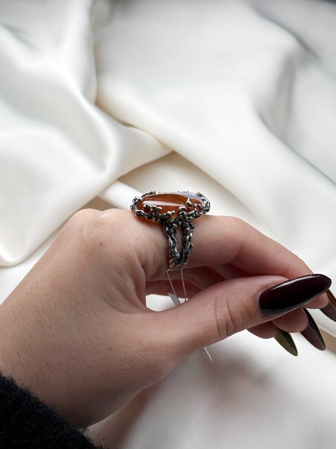 купить Кольцо из серебра с агатом,18 размер , фото 5