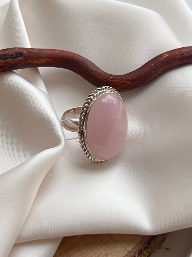Кольцо из серебра с розовым кварцем, 19,25 размер U-554, фото 2