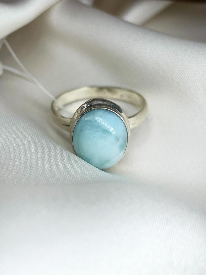 купить Кольцо из серебра с ларимаром,19 размер  , фото 4