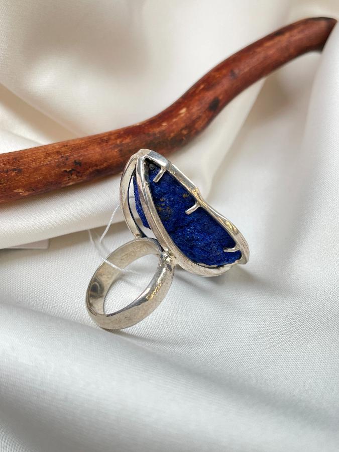купить Кольцо из серебра с азуритом, 16,5 размер  , фото 4