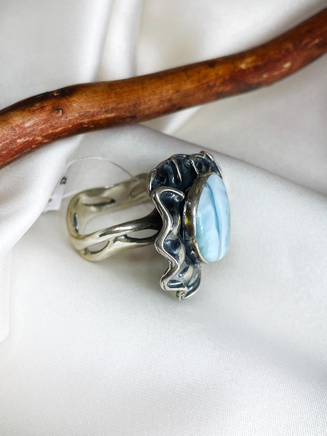 купить Кольцо из серебра с ларимаром,18,5 размер  , фото 3