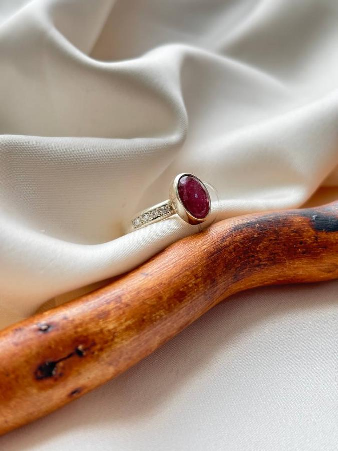 купить Кольцо из серебра с турмалином и фианитами  , фото 1