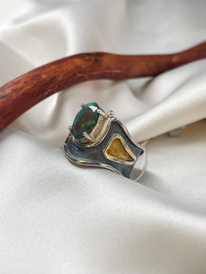 купить Кольцо из серебра с опалом,17 размер  , фото 2