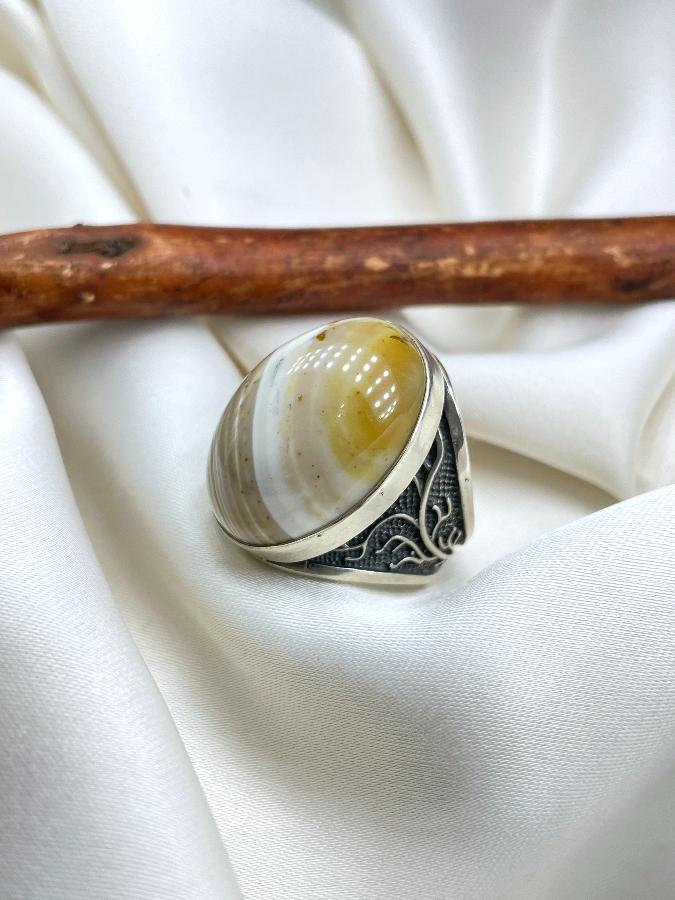 купить Кольцо из серебра с агатом,18,5 размер  , фото 2