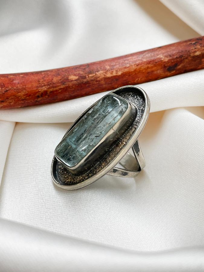 купить Кольцо с аквамарином,17,5 размер  , фото 3