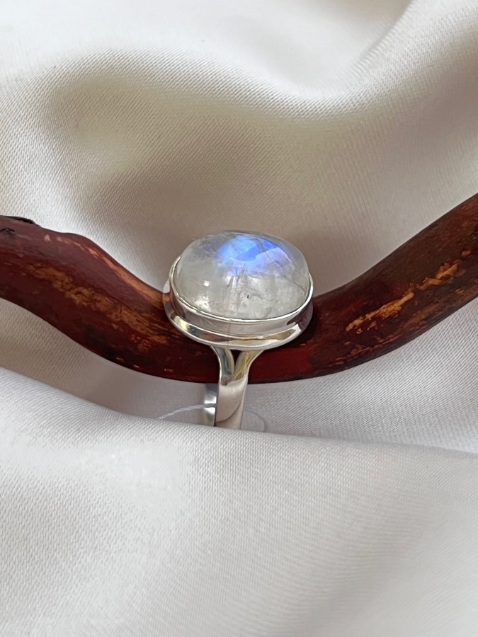 Кольцо из серебра с лунным камнем, 18,45 размер U-1446, фото 4