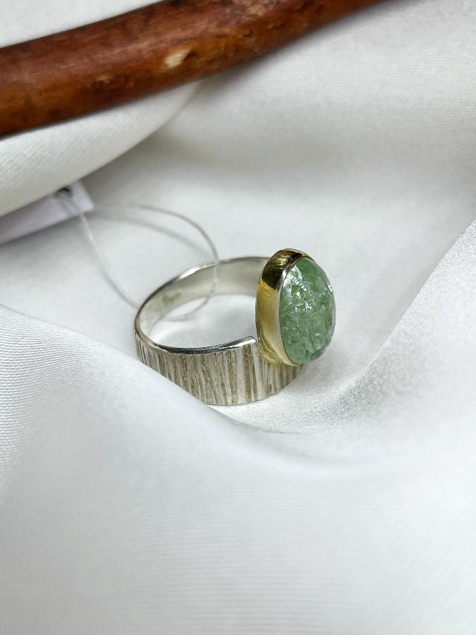 Кольцо из серебра с аквамарином,17 размер U-3177, фото 4