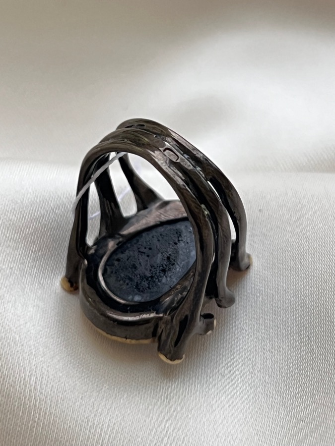 Кольцо из серебра с лунным камнем, 17,75 размер U-1098, фото 6