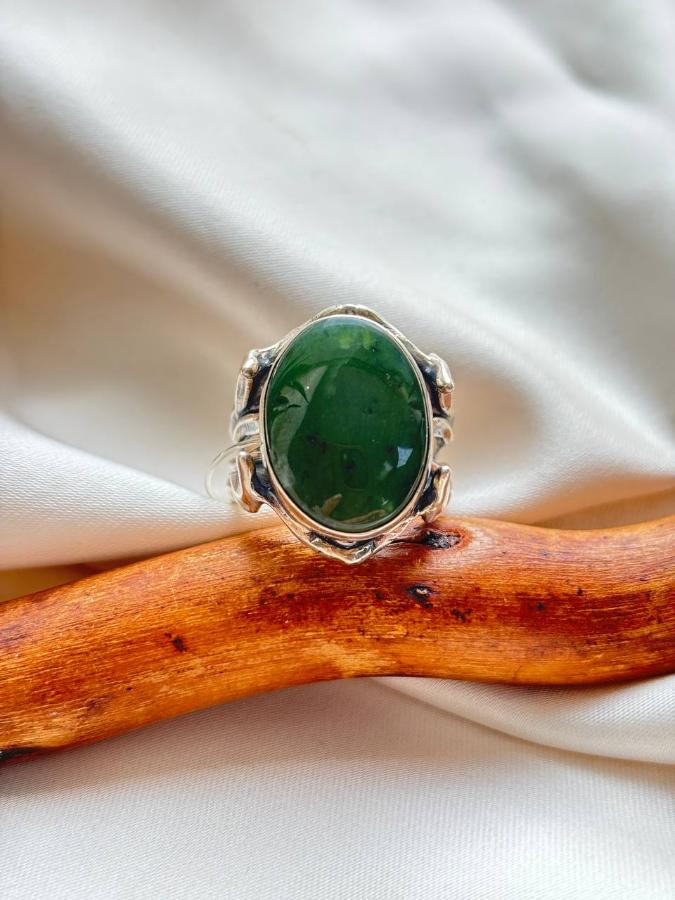 купить Кольцо из серебра с нефритом  , фото 2