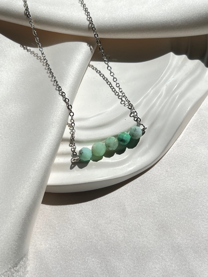 купить Колье с хризопразом в огранке, 39 см , фото 2