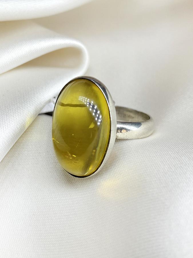купить Кольцо из серебра с янтарем, 18 размер  , фото 1