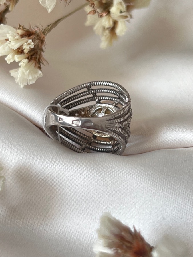 Кольцо из серебра с жемчугом, 17,5 размер KL-1147, фото 4