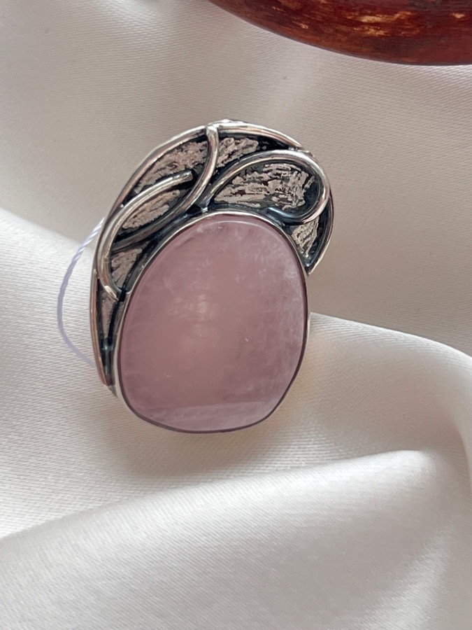 Кольцо из серебра с розовым кварцем, 16,25 размер U-1370, фото 4