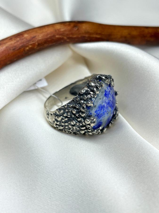 купить Кольцо из серебра с лазуритом,19 размер  , фото 3