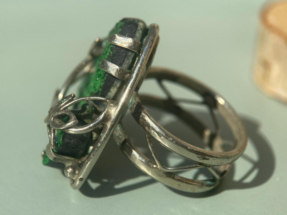 Кольцо с уваровитом (зелёным гранатом) , 19,5 размер KL-0415, фото 5