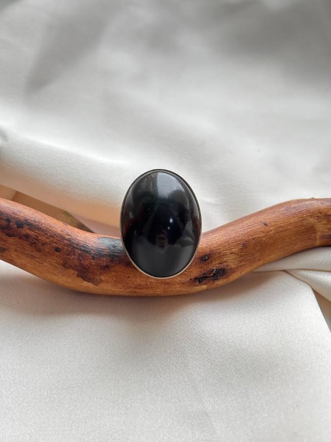 купить Кольцо из серебра с гагатом  , фото 2