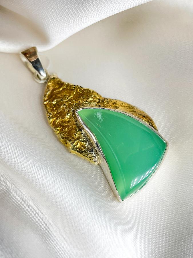 Кулон из серебра с хризопразом  U-3171, фото 1