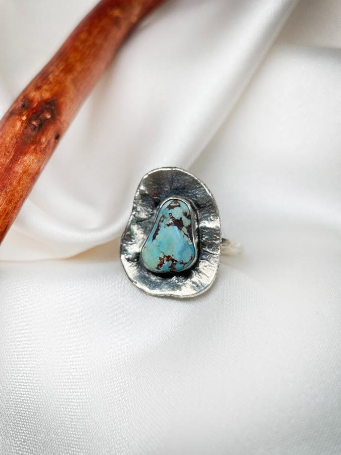 купить Кольцо из серебра с бирюзой,16 размер , фото 1