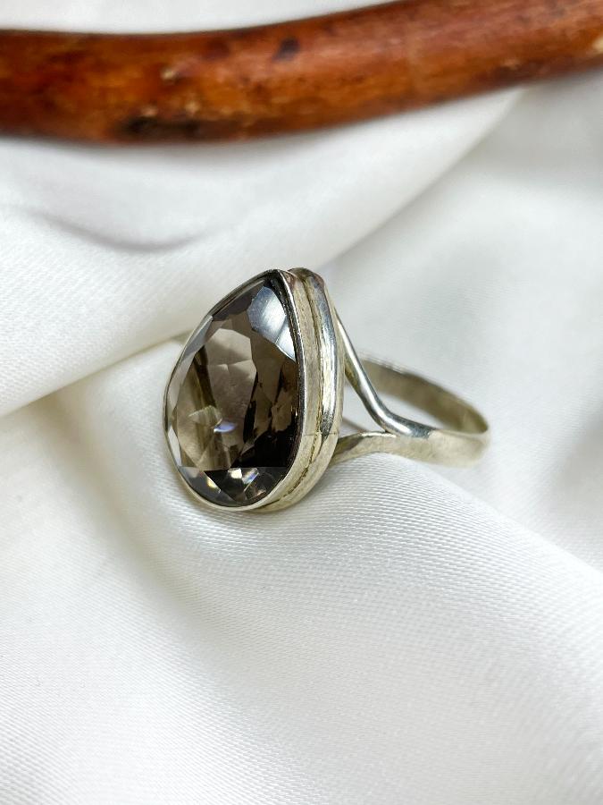 купить Кольцо из серебра с раухтопазом (дымчатый кварц),19 размер , фото 3